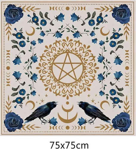 Vista 6 de Tapete de adivinaciones de péndulo de forma cuadrada, mantel de altar, tablero de juego, almohadilla de cartas, mantel de runa, mantel metafísico