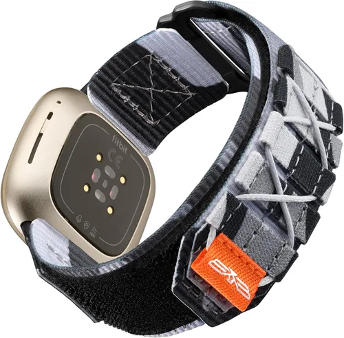 Vista 16 de Bandletic Bandas tácticas resistentes compatibles con Fitbit Versa 4 bandas/Versa 3/Sense 2/Sense, correas deportivas de nailon militar suave