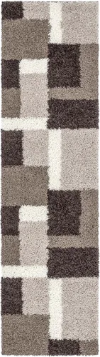 Vista 3 de Well Woven Madison Shag Cubes - Alfombra geométrica moderna de 2 pies 3 pulgadas x 7 pies 3 pulgadas