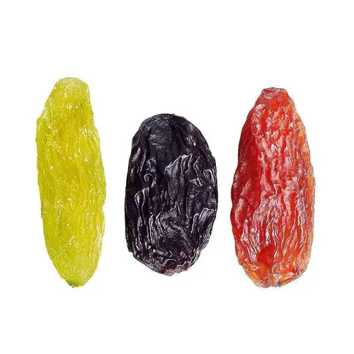 Vista 2 de Sin semillas Medley Pasas de frutas secas pasas doradas pasas a granel Pasas de tres colores, ingredientes de té con leche de pasas, aperitivos