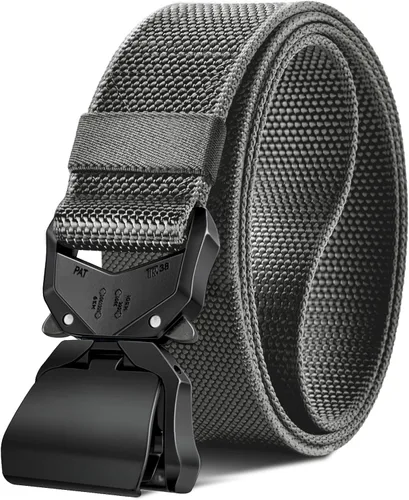 Vista 9 de Cinturón táctico para hombre, cinturón de nailon elástico militar para regalo, trabajo resistente, 1.5 pulgadas, liberación rápida