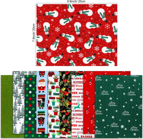 Vista 2 de Konsait 10 piezas de 8 x 10 pulgadas al azar de tela multicolor multicolor de retazos de algodón mixtos para coser acolchar manualidades, álbumes