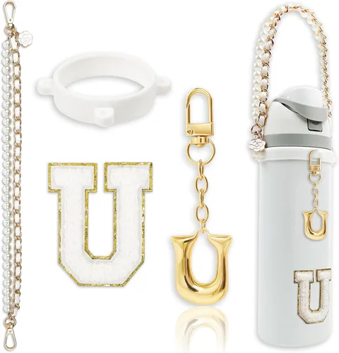 Vista 54 de Letter Handle Strap Accessories with Cute Initial Charm Compatible with Owala Water Bottle 24oz 32oz 40oz Owala Kids