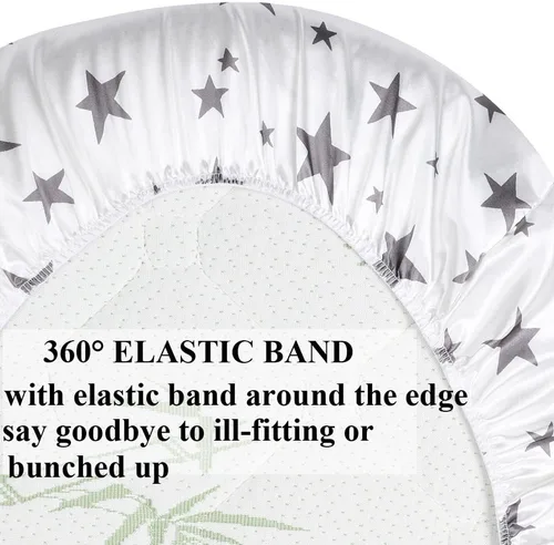 Vista 5 de Juego de sábanas de moisés, 2 unidades de satén ultra suave de seda para rectángulo, reloj de arena, oval, colchón de moisés protector para el pelo