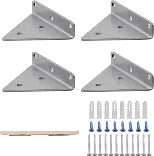 Vista 7 de Soporte de estante flotante 4 piezas para pequeños estantes flotantes de madera, soportes de estante de 4 x 3 pulgadas con tornillos de anclaje de 2