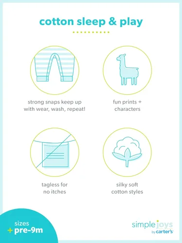 Vista 3 de Simple Joys by Carter's Paquete de 3 mamelucos unisex para bebé, para dormir y jugar