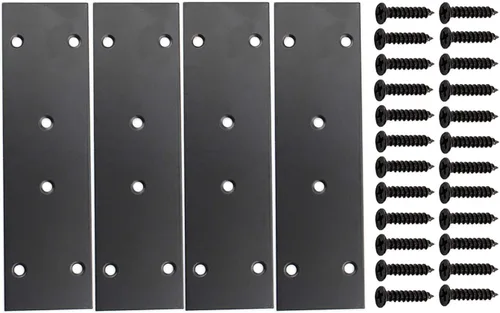 Vista 14 de Paquete de 10 Soportes Rectos Planos, Ulifestar Placa de Reparación de Acero Inoxidable, Soporte de Estante de Metal para Muebles, Madera