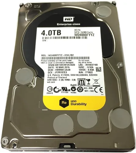 Vista 2 de Western Digital RE 4TB 7200RPM 64MB caché SATA 6.0Gb/s 3.5" Enterprise Internal Hard Drive (WD4000FYYZ) OEM (Renovado)