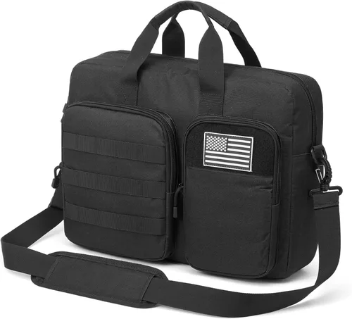 S-ZONE Bolsa de mensajero táctica para hombres 15.6-16 pulgadas bolsa para Negro