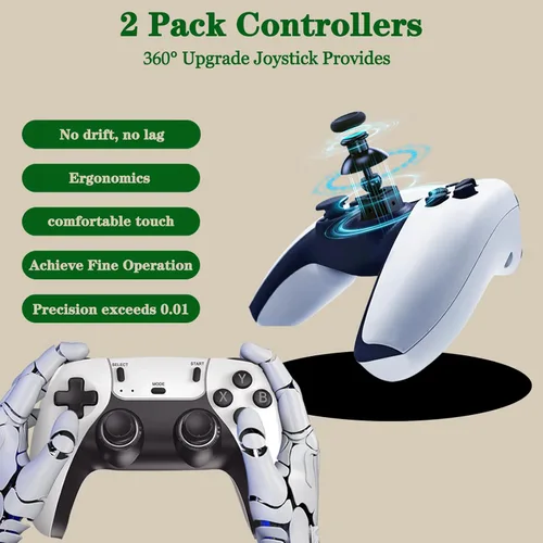 Vista 7 de Retro Gaming Console, Retro Gaming Stick with 40,000+ Classic Game and 23 Game Emulators, Plug & Play 4K HDMI Output Game Console Stick with Dual