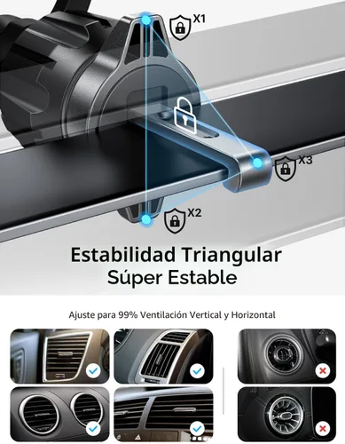 Vista 7 de LISEN Soporte magnético para teléfono MagSafe - Soporte magnético para teléfono de ventilación de coche 2026 para ventilación y tablero, accesorios