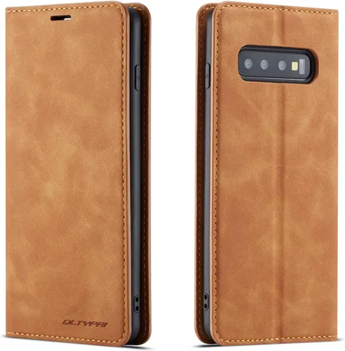 Vista 10 de QLTYPRI Funda para Samsung Galaxy S8, funda de piel sintética premium TPU parachoques con tarjetero Kickstand adsorción magnética oculta a prueba