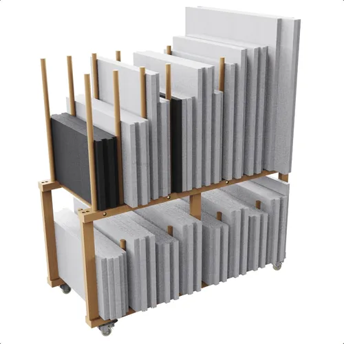 Estante de almacenamiento de arte con mango y ruedas giratorias para tableros de lona, tablero de dibujo, estudios de arte