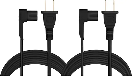 Vista 6 de Paquete de 2 cables de alimentación de 25 pies, compatible con altavoces Sonos One, One SL, Play-1, cable de alimentación negro extra largo