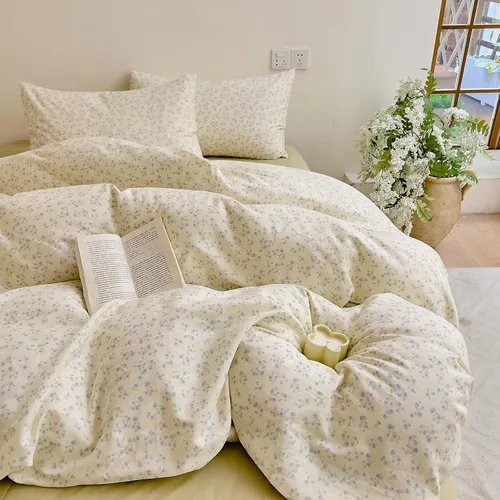 Vista 36 de HighBuy Funda de edredón floral de algodón, floral, coquette, fundas de edredón ligeras, suaves para niñas, juego de ropa de cama estilo jardín