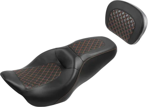 Vista 6 de Asiento de pasajero de 2 piezas para Harley Touring Road King Street Glide Electra Glide Road Glide 2009-2023