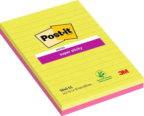 Vista 4 de 3M, 4.016 in x 5.984 in, 6844-L Post-it 4.016 x 5.984 in - Nota superadhesiva forrada - Azul Neptuno