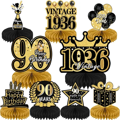 Vista 26 de Decoraciones de cumpleaños número 40 para mujer, 9 piezas, decoraciones de fiesta de cumpleaños rosa, decoraciones de feliz cumpleaños 40