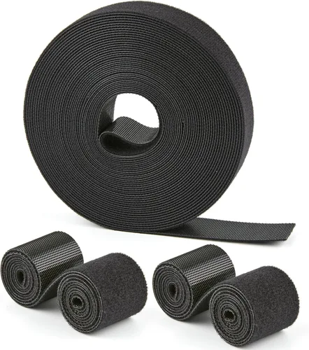 Vista 8 de Rollo de gancho y bucle de 100 pies x 1/2 pulgada, bridas de sujeción reutilizables, correas de cables multiusos para organizar el hogar, la oficina