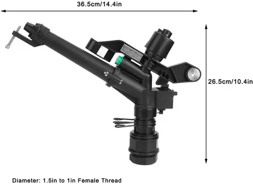 Vista 3 de Aspersor de césped de 1.5 a 1 pulgada DN25 rosca hembra automática giratoria de 360 grados brazo oscilante ajustable riego de granja
