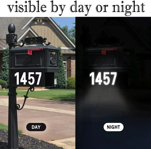 Vista 3 de Números de Buzón, Números Reflectantes de Buzón para Exterior, Adhesivos Modernos de Vinilo Impermeables para Buzón, Números de Adhesivo Fuerte