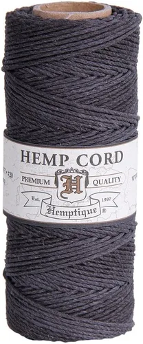 Vista 15 de Hemptique - Carrete de cordón 100 % cáñamo - 62.5 m/205 pies de cuerda de cáñamo - Hecho con amor - N.º 20 ~ 1 mm de hilo de cordón para hacer