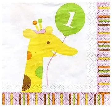 Vista 3 de Servilletas de papel para bebidas de 16 unidades, Sweet at One Girls Primer cumpleaños niña