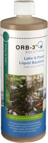 Orb-3 Botella de bacterias líquidas Lake and Pond, 1 cuarto de galón