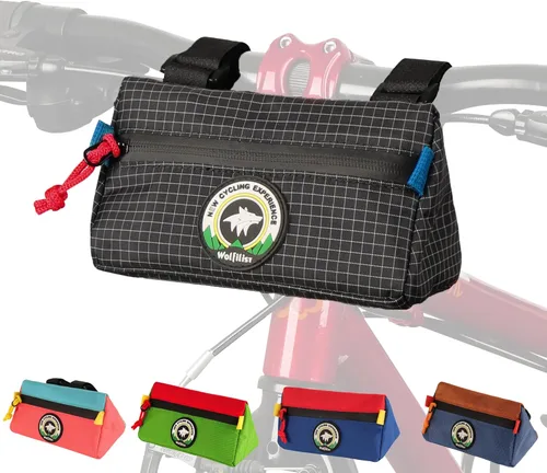 Vista 12 de Bolsa de Manillar para Bicicleta Vortika, Paquete de Cesta Frontal para Bicicleta Infantil, Bolsa para Bicicletas Impermeable, Bolsa Pequeña