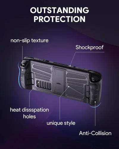 Vista 4 de Anywest Protective Case for Steam Deck, TPU and PC Protective Cover Case with Adjustable Kickstand, Four-Angle Stand Base Protector, Non-Slip