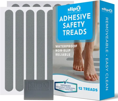 Vista 11 de SlipX Solutions Peldaños de seguridad antideslizantes adhesivos, calcomanías de ducha antideslizantes, agarre confiable para bañeras, duchas