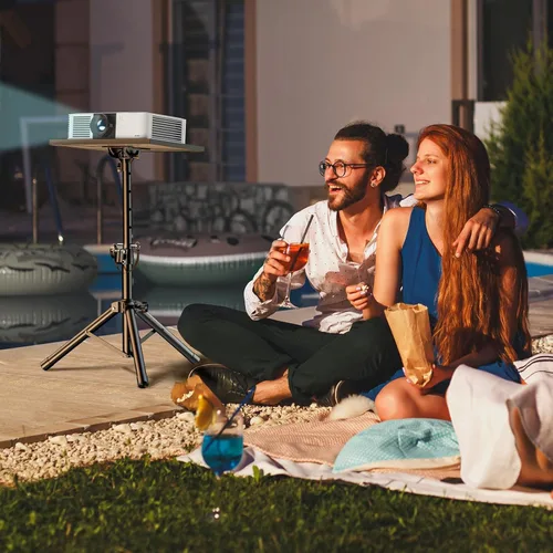 Vista 8 de AMADA Soporte para proyector, soporte para laptop con altura ajustable de 22 a 36 pulgadas, soporte de proyector resistente como bastidores de DJ