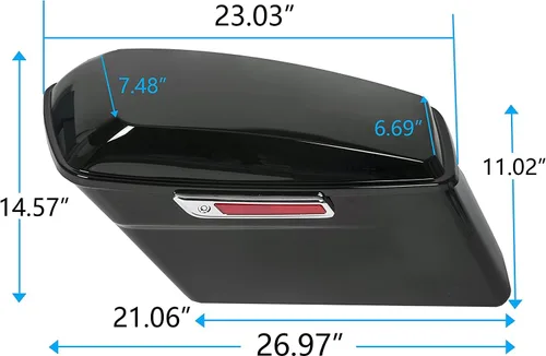 Vista 2 de KUAFU Alforjas de Maletero con Tapa y Pestillo con Llave con Soporte Negro Compatible con Modelos Harley Davidson Softail 1984-2017 Kit de Soporte