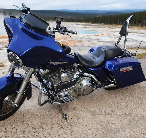 Vista 5 de Almohadilla trasera de respaldo de pasajero de barra sissy cromada de 26" compatible con Harley Davidson Touring 97-08 Road King Electra Glide Cromo
