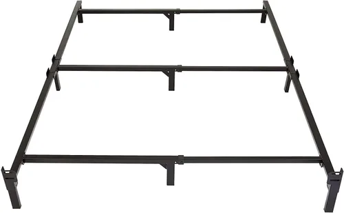 Vista 7 de Yaxa Basics Base de cama de metal tamaño individual (requiere somier), base de 6 patas para somier y soporte de colchón, fácil montaje sin