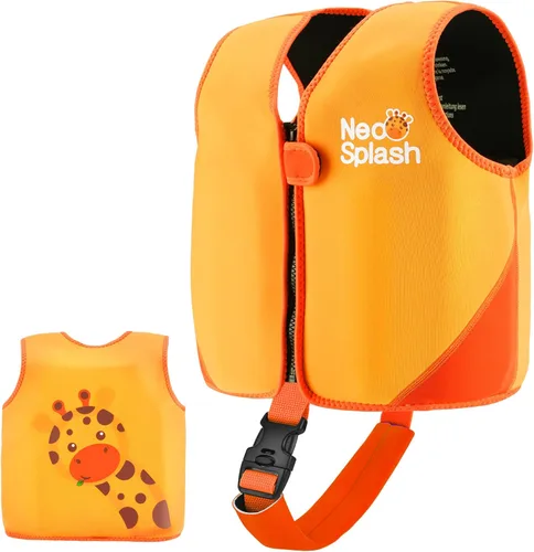 Vista 8 de Chaleco de natación para niños de neopreno con correa de seguridad ajustable para edades de 1-3 y 3-6 años
