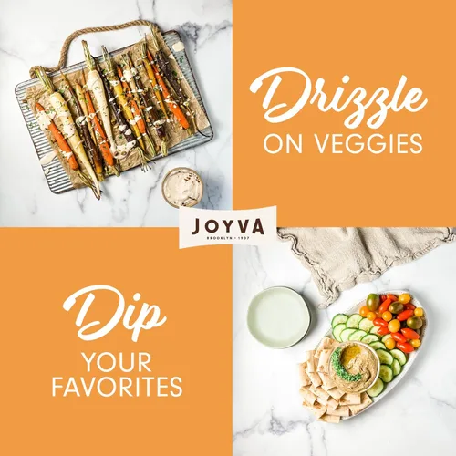 Vista 6 de Joyva Tahini de sésamo Latas de 15 onzas Puré de semillas de sésamo tostado 100% puro Suave como la seda y cremoso Suavemente nuez