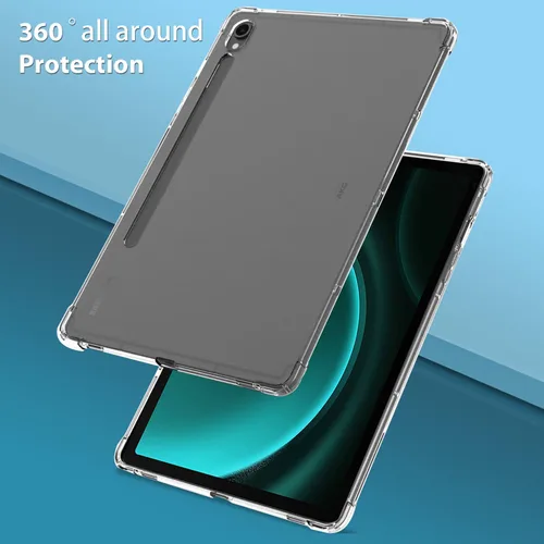 Vista 4 de Zeking Funda para Samsung Galaxy Tab S9 FE, ultra transparente, suave, flexible, transparente, TPU, contraportada para Galaxy Tab S9 FE (X510/X516)