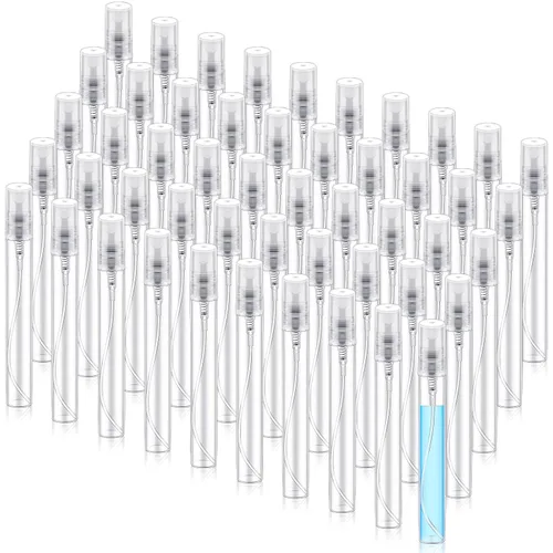 Vista 22 de Zhehao 25 mini botellas de spray de 0.1 fl oz botellas de perfume de vidrio transparente recargables de niebla fina atomizador de perfume portátil