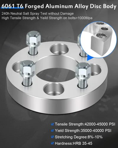 Vista 5 de ECCPP 2 adaptadores de rueda de 1 pulgada con patrón de pernos de cambio de 4 x 100 a 4 x 108 para Honda Civic 2001-2011 para Toyota Prius 2006-2010