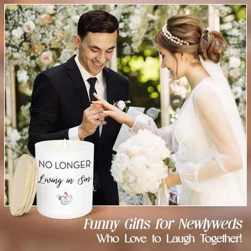 Vista 2 de Regalos para el día de San Valentín para parejas, vela de lavanda y vainilla de larga duración de 10 onzas, divertidos regalos de boda de compromiso