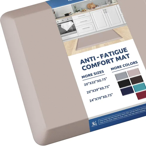 Vista 13 de KitchenClouds Alfombra de cocina acolchada anti fatiga, 17.3 x 60 pulgadas, impermeable, antideslizante, tapete de escritorio cómodo, para cocina