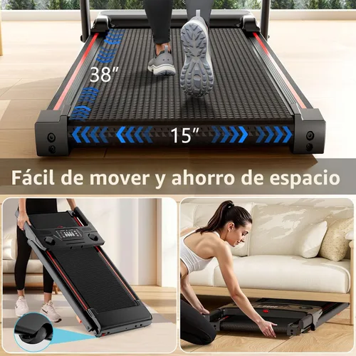 Vista 6 de Treadmill with 12% Incline, Walking Pad Treadmill with Handle Bar, Portable Folding Treadmills for Running and Walking, 3.0HP Brushless Motorized, 5