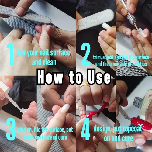 Vista 5 de NOVO OVO Halloween 500 piezas Puntas de uñas postizas curvas Hawk transparentes extra súper extremas de curva profunda y media, puntas de garra