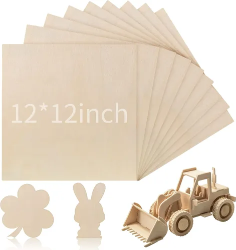 Vista 8 de Vicenpal 24 hojas de madera de tilo de 0.118 pulgadas, madera sin terminar para manualidades, tilo para corte láser, modelos arquitectónicos