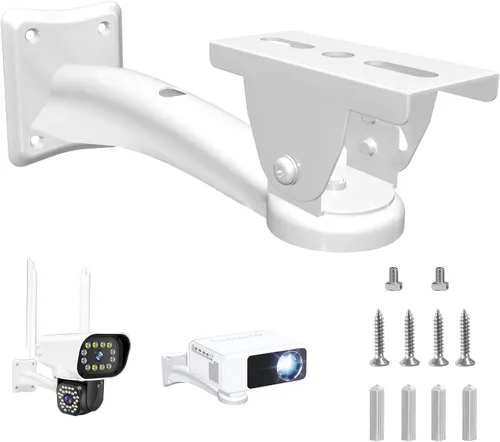 Vista 5 de Drsn Soporte de pared para mini proyector, rotación universal de 360°, brazo ajustable de 7.8 pulgadas, para cámara de seguridad CCTV, cámara web