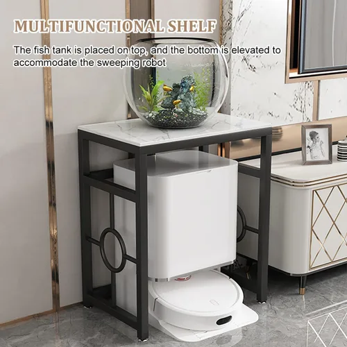 Vista 5 de Robot Vacuum Stand Cabinet,Sweeping Robot Storage Rack,Entryway Hallway Robot Vacuum Cleaner Shelf,Small End Tables for Bathroom,Multi-Functional
