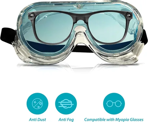 Vista 3 de SIPA Gafas protectoras de seguridad, gafas ligeras y suaves con protección de marco transparente