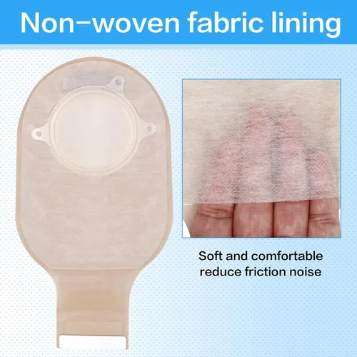 Vista 5 de 15 bolsas de colostomía, suministros de colostomía, bolsa de ostomía drenable de dos piezas con cierre, suministros de ostomía de corte máximo