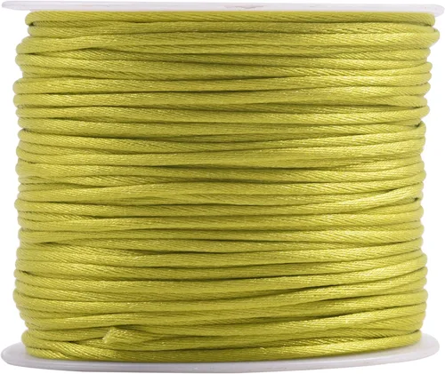 Vista 19 de KONMAY - Cuerda de nailon satinado de seda, 45.72 metros, 0.8mm cola de rata, para nudos chinos, Kumihimo, abalorios, macramé, joyería, Verde manzana